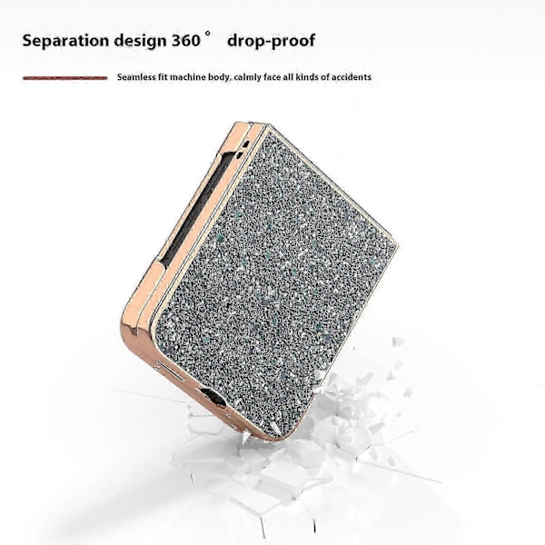 For Motorola Razr 50 5g Deksel Elektroplettering Telefondeksel Farget Glitter Design Pu+tpu Beskyttelsesdeksel Rock Pine Green