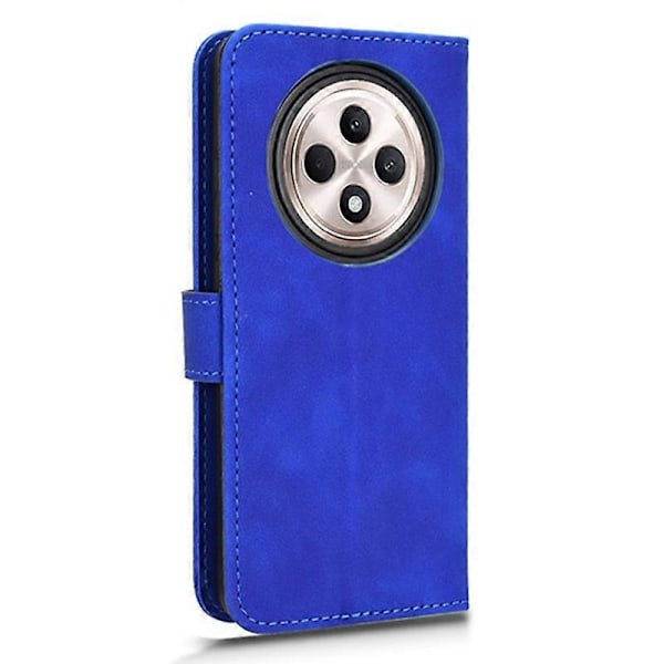 För Oppo Reno12 F 5G Fodral Skin-Feel Läder Plånbok Folio Flip Anti-Drop Telefonskal Blue