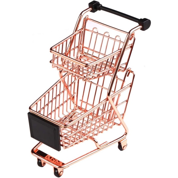 Mini Metal Indkøbsvogn Supermarked Håndvogn Trolley, Bord Kontor Nyhed Dekoration, Kreative Opbevaringsværktøjer