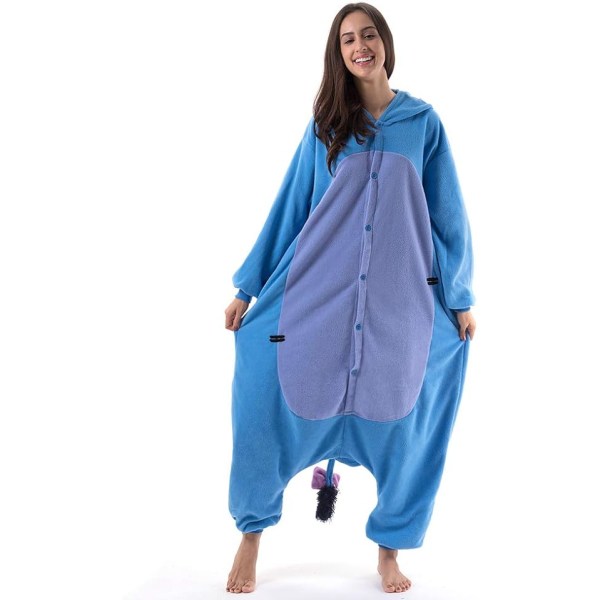 Unisex Voksen Tegneserie Kostume Halloween Jul Nattøj Jumpsuit Onesies Plys Cosplay Pyjamas Æsel S