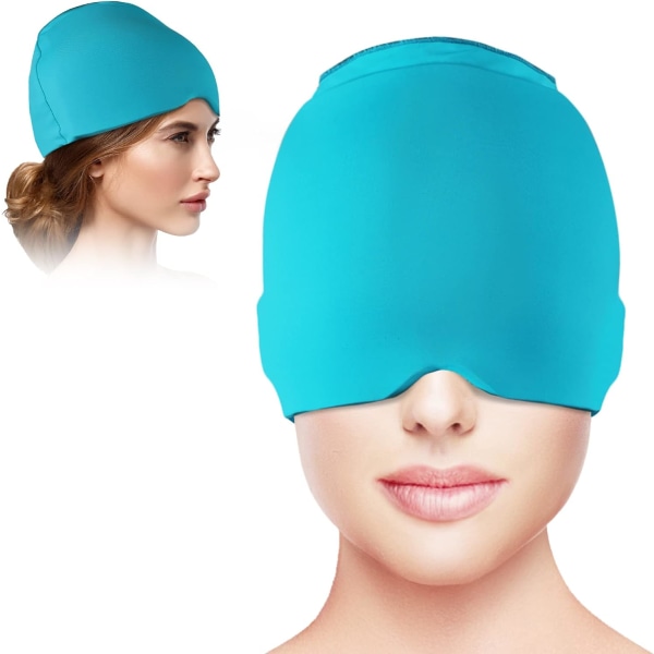 Spänning Sinus Huvudvärk, Sätt passform för huvudet Ice Cap med Gel Ice för huvudvärk Migrän, komprimerad terapi (grön)