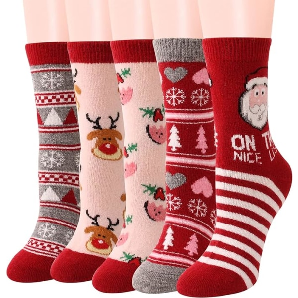 Julstrumpor Unisex Vinter Varma Roliga Semester Vuxna Nyhet Bomull Sock Festival Casual Strumpor för Kvinnor Flickor Damer