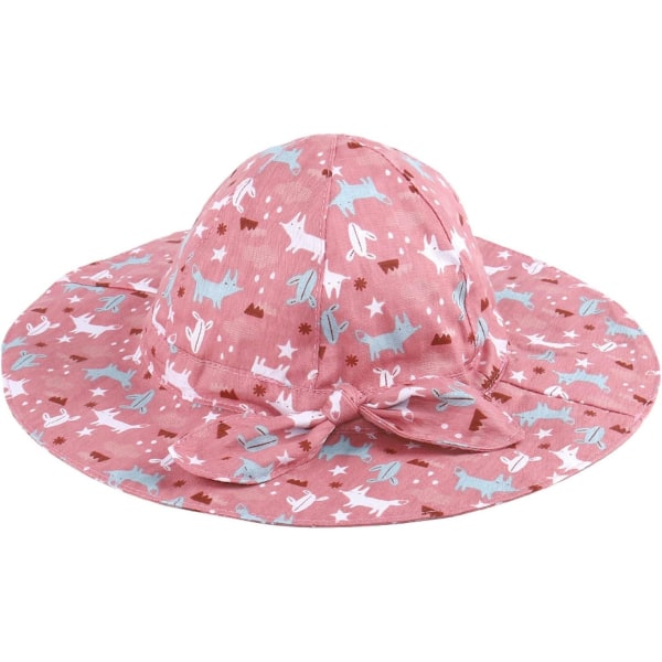Søte tegneserie/blomstersolhatter for babyjenter/gutter justerbar bred brem solbeskyttelseshatt lett lue