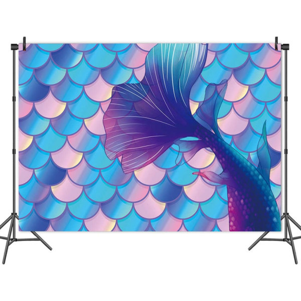 Glitter Little Mermaid Theme Photo Background 7x5ft Vinyl Princess Baby Girl Birthday Photography Backdrops Children