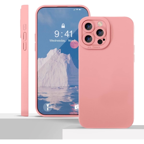 Designad för iPhone 13 Pro Max Skal Gel Gummi Heltäckande Skydd Stöttåligt Fodral för Apple 13 Pro Max Endast, Stöttåligt Skydd (Sand Rosa)