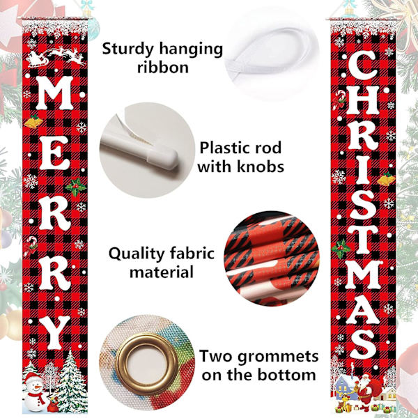 Juldekorationer God Jul Banner Xmas Veranda Dörrskylt Välkomstbanderoll För Inomhus Utomhus Vägg Juldekorationer Inomhus Utomhus