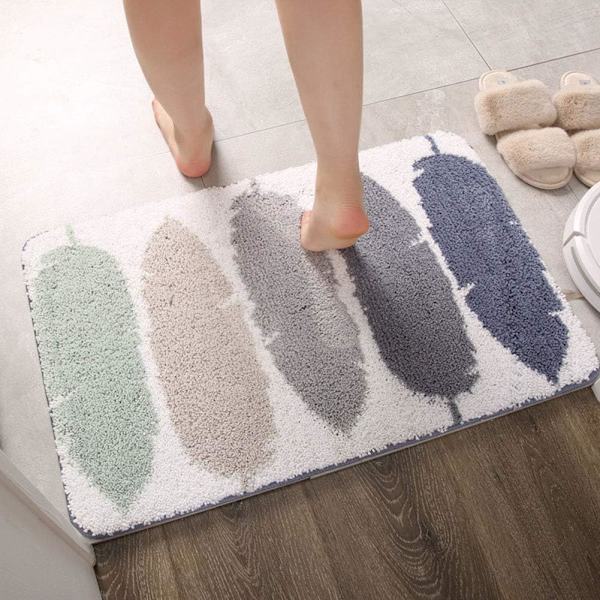 Farverige blade mønster badeværelse tæpper bløde shaggy mikrofiber brusebad tæppe maskine (farverige E, 24\"x35\")