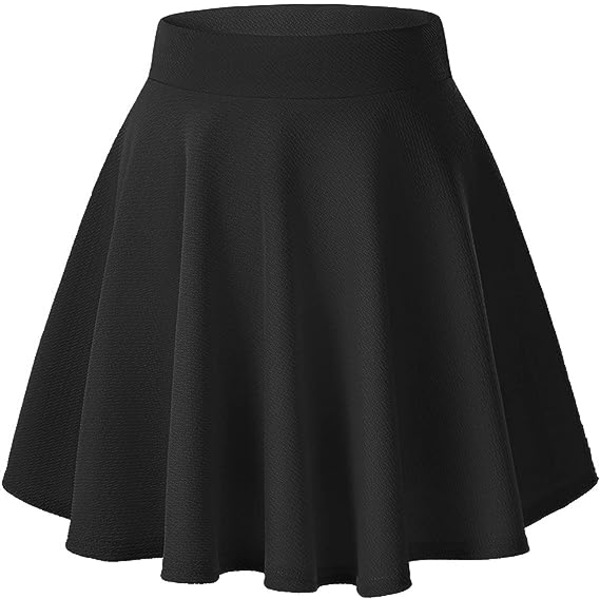 Kvinde Basic Versatile Stretchy Flared Casual Mini Skater Skirt9(Large)