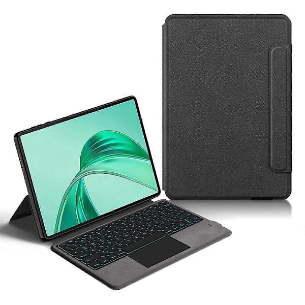 Læderetui til Honor Pad X8a + Bluetooth-tastatur med touchpad og baggrundsbelysning