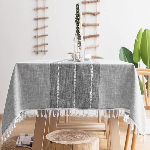 Burlap pöytäliinat keittiön ruokailuliina pöytäliina suorakulmaisille pöydille harmaa ruudullinen suorakulmainen harmaa raita 55\"x70\"
