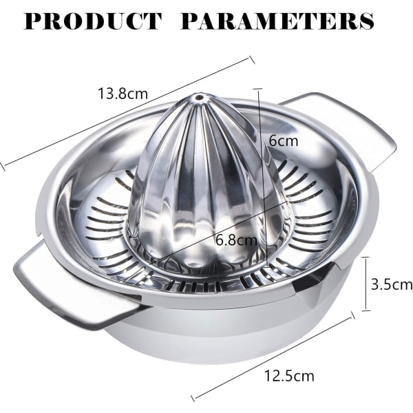 Citronpresser citruspresser 304 rustfrit rustfrit stål manuel ，Ø 12,5 cm, opvaskemaskine sikker, professionel kvalitet