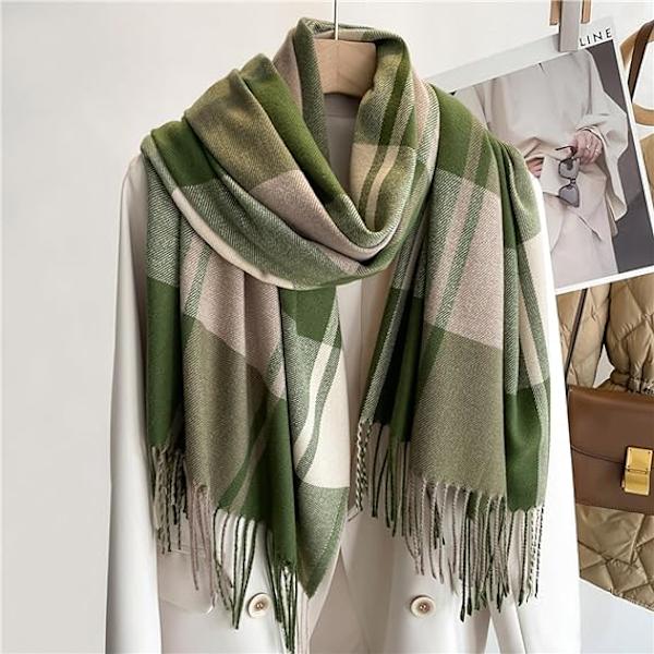 Dame Vinterhalstørklæde Cashmere Feel Pashmina Sjal Wraps Bløde Varme Tæppe Halstørklæder til Kvinder BX11