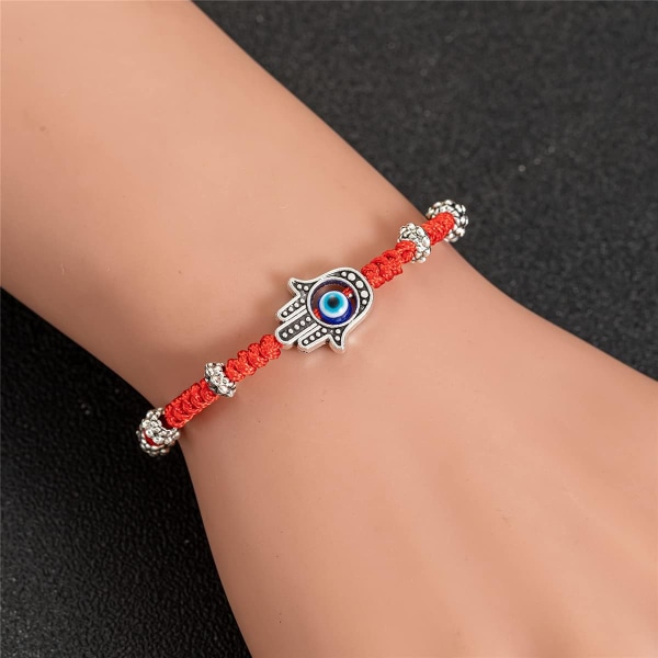 Onde øje Hamsa hånd armbånd til beskyttelse og held, håndlavede led armbånd til kvinder mænd teenagere drenge piger amulet smykker