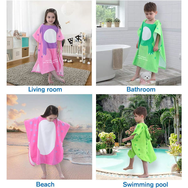 Tyttöjen Huppari Uimapyyhkeet Dinosaurukset, Lasten Rantapyyhkeet Uima-asu Poncho SwimKids Terry-kangas Peitot 100% Puuvilla (Pinkki #B, 1-3T)