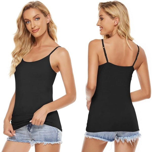5 stk. Basic Camisole Justerbar Camisole Spaghetti Stroptank Top til Kvinder og Piger (Stor)