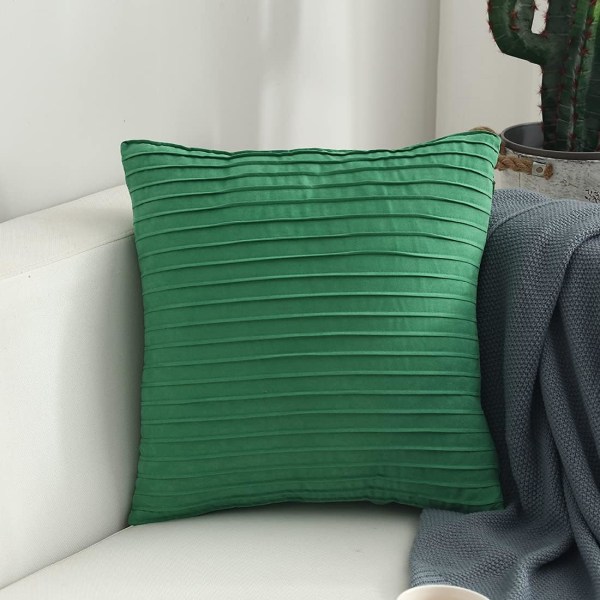 Randig dekorativt fyrkantigt cover Ultramjukt kuddfodral i konstmocka Cover (gräsgrönt, 18"x18")