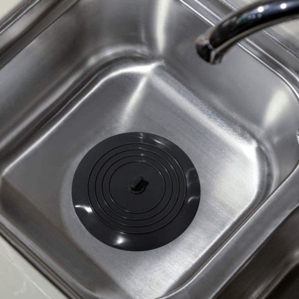 Badproppar Silikon Diskhopropp Köksdiskhopropp 15,3 CM Diameter för Kök, Badrum och Tvättstuga Universal Avloppspropp (1 st, Svart)