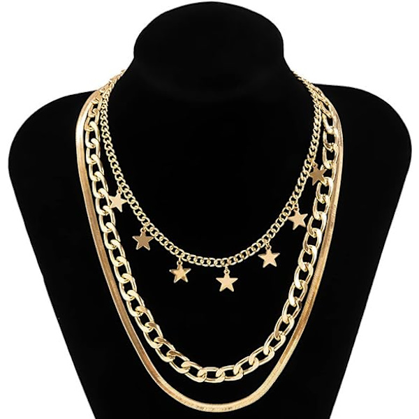Gullstjerne Choker Halskjede for Kvinner Søt Halskjede for Tenåringsjenter Trendy Stjerne Halskjede Choker Justerbar
