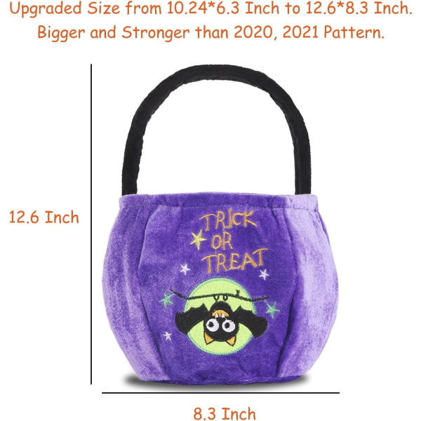2 stk Halloween Trick or Treat-vesker for barn Candy Gags Store gjenbrukbare gresskarvesker Tote-vesker Canvas-veske for Trick