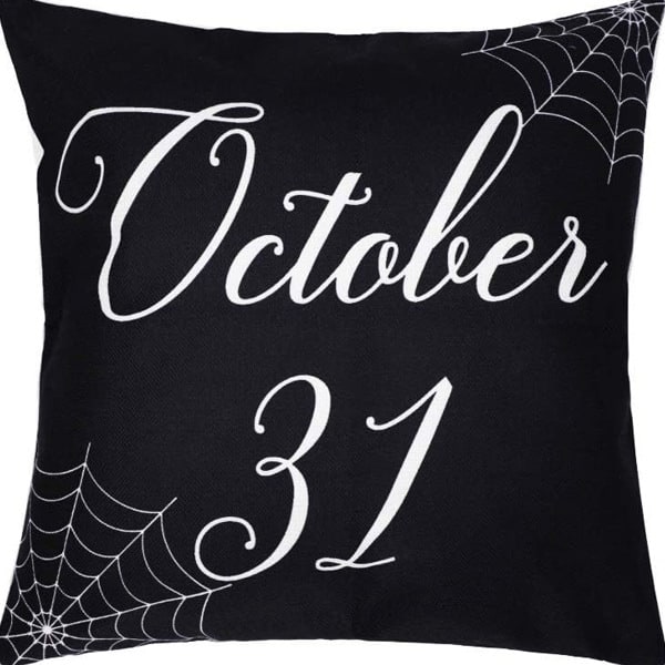 Halloween Jack O Lantern Dekorative Pynteputer Trekk 18 x 18 Sett med 4, Skummel Ansikt Mumie Svart Katt Fran.kens-tein Pyntetrekk Dekor
