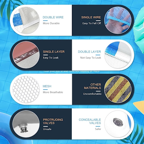 Pool Floats Voksne Størrelse Floats til Svømmebassin Stol Floats Vand Hængekøje Oppustelige Pool Floats Pool Hængekøje Floats til Voksne 2 Pakker