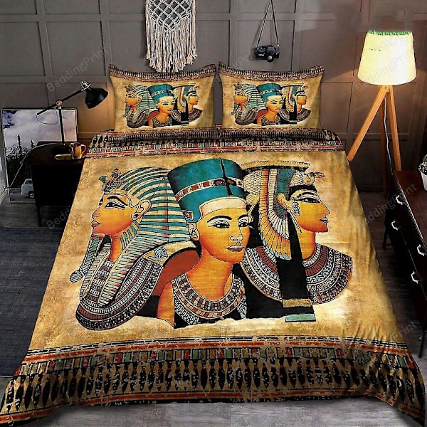 v278 Sängkläder Forntida Egyptiska Gudar Bäddset Påslakan Bäddset med Örngott 3-Delars Bäddset (1 Påslakan + 2 Örngott) y278 200x200cm 78x78in