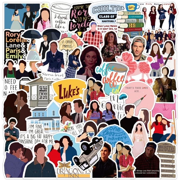 Klistermärken 50-pack dekaler Affischklistermärke för roliga varor för bärbara datorer USA TV-serie Gilmore Girls Stickers (Gilmore Girls)