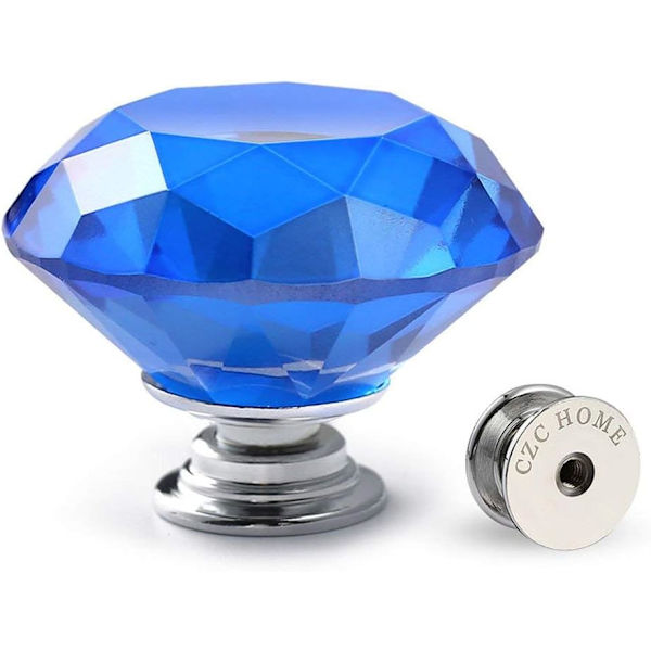 10 stk. Diamant Krystal Glas Træk Håndtag Skab Knapper Skab Skuffer Skab Kommode Bogreol Garderobe 40mm