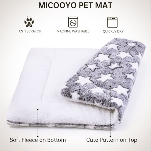 2 stk. hundekasse seng madras - fleece kæledyr pude seng måtte, vaskbar kattepude pude til mellemhund kat hvalp (M)