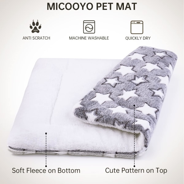 2Pcs Dog Crate Bed Mattress - Fleece Pet Cushion Bed Mat, Washable Cat Cushion Pad for Medium Dog Cat Puppy (M)