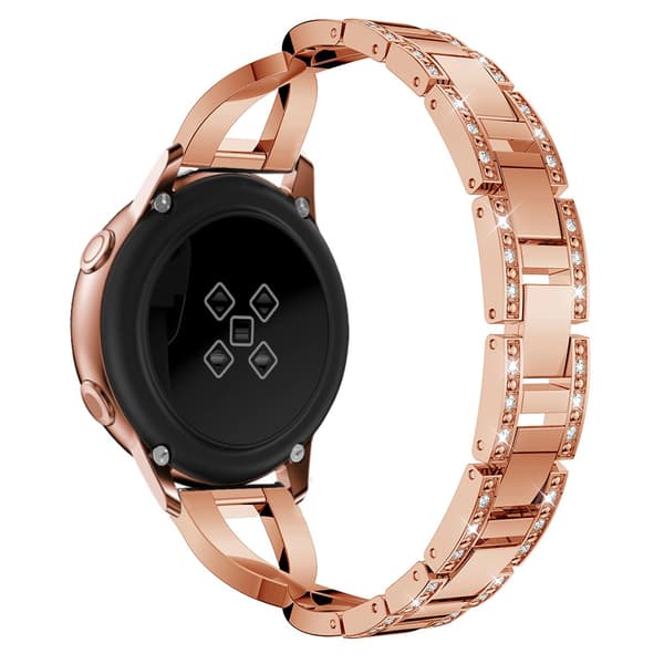 Rhinestone Krystallarmbånd Galaxy Watch 42mm/Active Roségull
