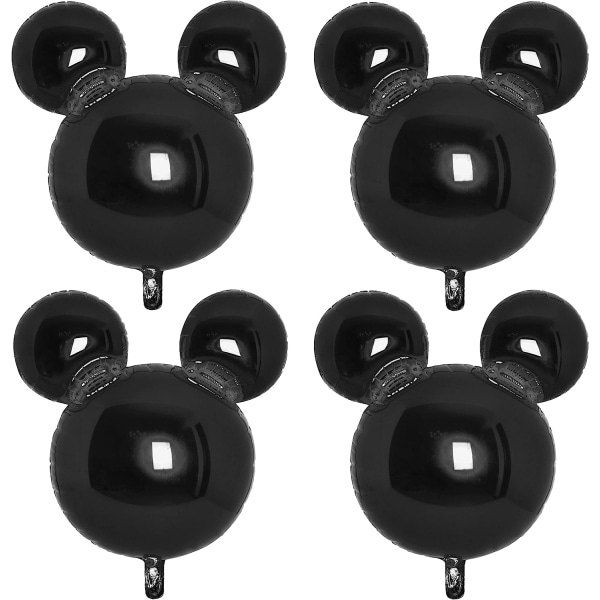 Mustat hiiren ilmapallot 4 kpl hiiren syntymäpäiväjuhlatarvikkeet Hiirijuhlakoristeet 24 tuuman hiirifolioilmapallot 1. syntymäpäivää varten