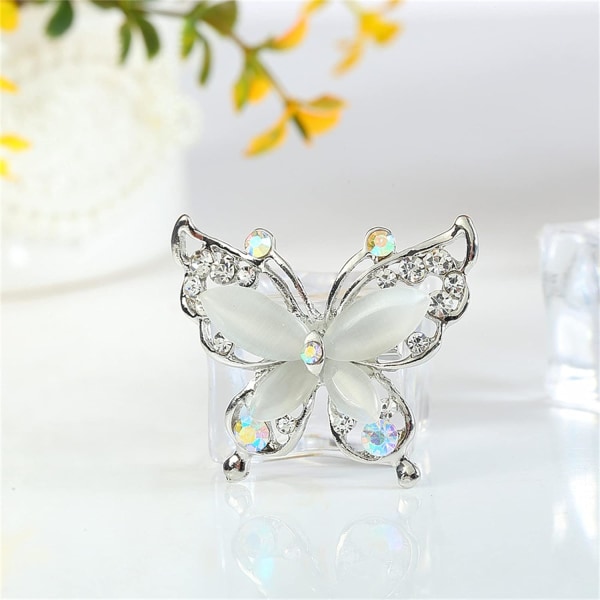 Heyone Butterfly Brosje Pins Chic Romantisk Elegant Rhinestone Krystall Insekt Brosje Pin Kvinner Corsage Skjerf Sjal Klær