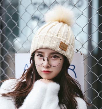 Lue Dame Vinter Koreansk Stil Strikket Høst og Vinter Ullue Pullover Hold Varmen Øreklaffer Hodeomsluttende Student Casual Allsidig Khaki