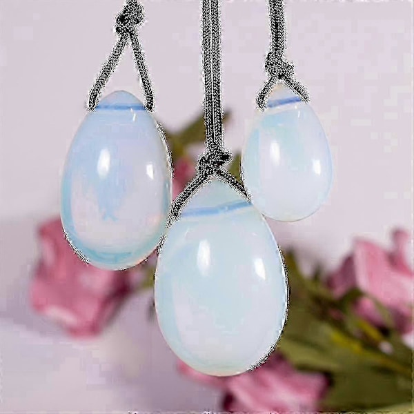 Yoni-munat, luonnollinen vaaleanpunainen ruusukvartsi, parantava kristalli, hierontatikku, Kegel-harjoituslaite naisille White Crystal Eggs