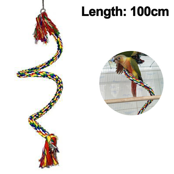 Fugletov Perch, Papegøje Legetøj Reb Bungee Fugle Legetøj 1M