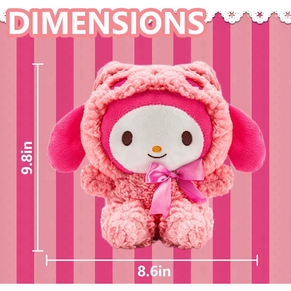 Kawaii pehmolelut, 10 tuuman söpö My Melody pehmolelu, My Melody pehmolelut, My Melody täytetyt eläimet pehmoleluhahmo, lahjat tytöille lapsille faneille