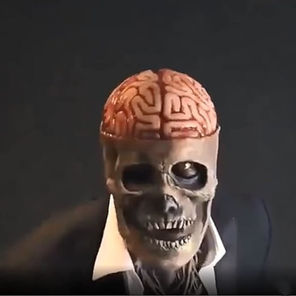 Skull Mask Skremmende Helhode Skjelett Hodeplagg Uhyggelig biokjemisk maske Realistisk Halloween Cosplay Latex Horror Mask
