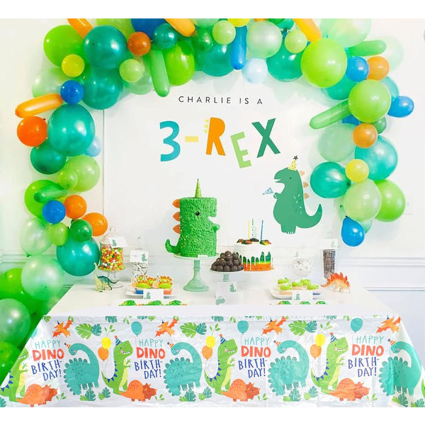 2 stk akvarell dinosaurduker for dinosaur borddekke bursdagsfest dekorasjoner (70,8\" x 42,5\")