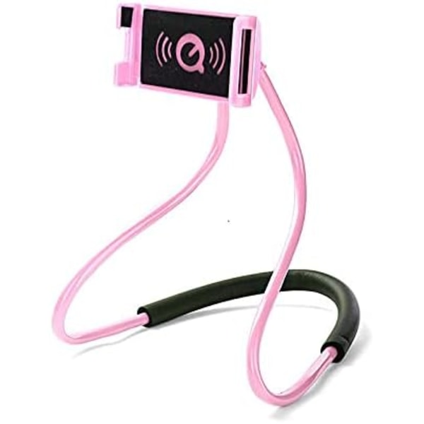 Vapaa-ajan työpöydän matkapuhelinteline Tabletin Lazy General Hanging Neck Type Hanging Bracket (Pink)
