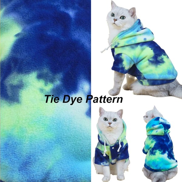 Tie Dye Hundkläder Hoodie, Husdjur Vinterrock, Valpsweatshirts för Små Hundar Pojke Flicka