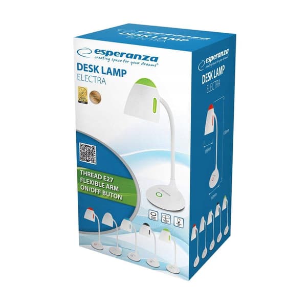 Esperanza - Skrivebordslampe, Justerbar Design - Hvit Vit White