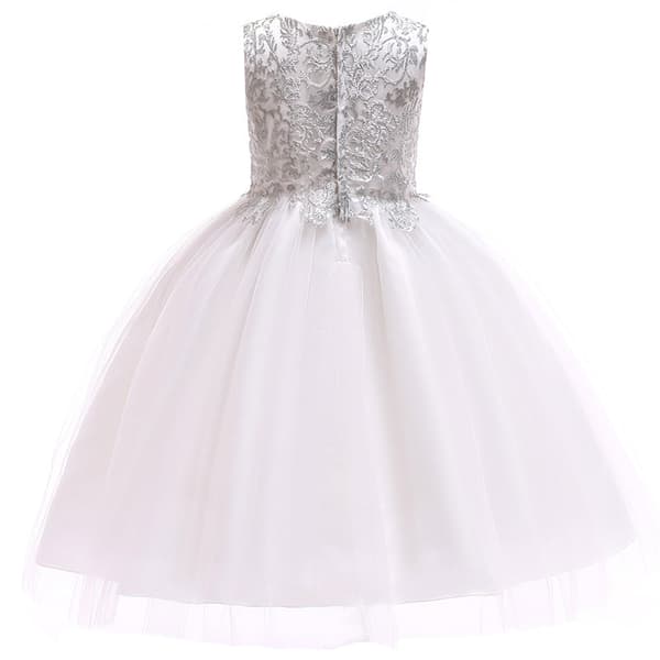 Nyårskläder Julklänning Barnklänning Flickors Prinsessklänning Jul Barn D0047 Silver