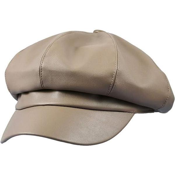 Newsboy Caps til kvinder, PU læder Cabbie Painter Hat Gatsby Ivy Beret Cap