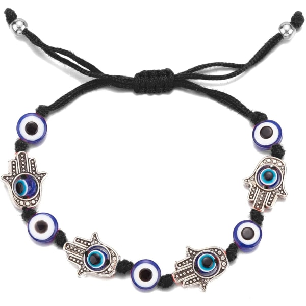 Onde øje Hamsa hånd armbånd til beskyttelse og held, håndlavede led armbånd til kvinder mænd teenagere drenge piger amulet smykker