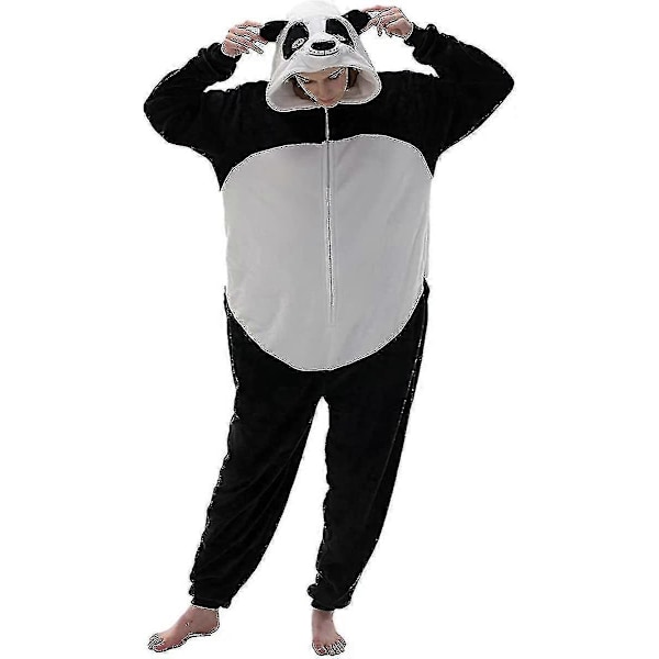Ihoa myötäilevä unisex-aikuisten Sie-pyjama, eläinasu, yöasu Panda X-large