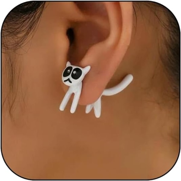 Katte øreringe til piger Mode Små genstande Kattebog øreringe Sjov tegneserie dyreøreringe Søde øreringe til piger Kattegaver Katteelskere