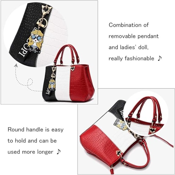Vesker og håndvesker for kvinner Top Handle Bags Lærveske Totes Skulderpose med flere lommer