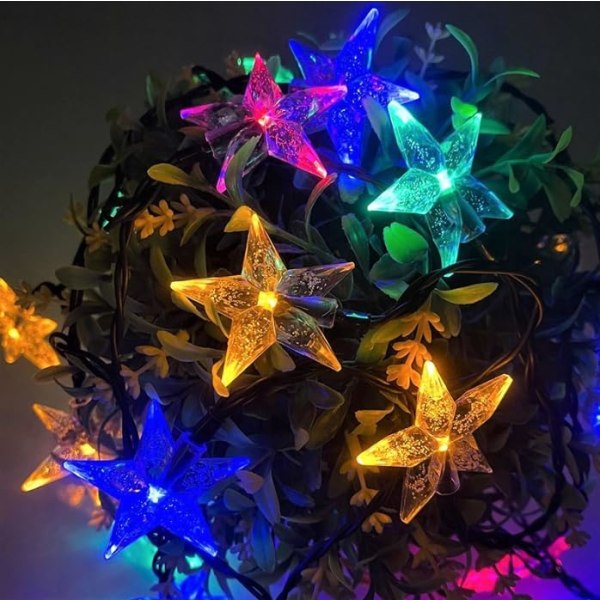 Sun Star ljusslinga, solcellslampor för utomhusbruk, solcellslampor för utomhusbruk, vattentät (6 m 30 LED, flerfärgad)