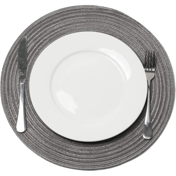 Round Braided Placemats Set of 6 Washable 15 inch Round Placemats Kitchen Table Place Mats Round Table Mats